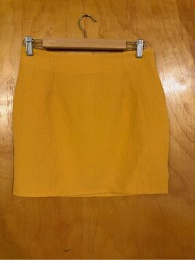SHEIN Textured Mustard Mini Skirt